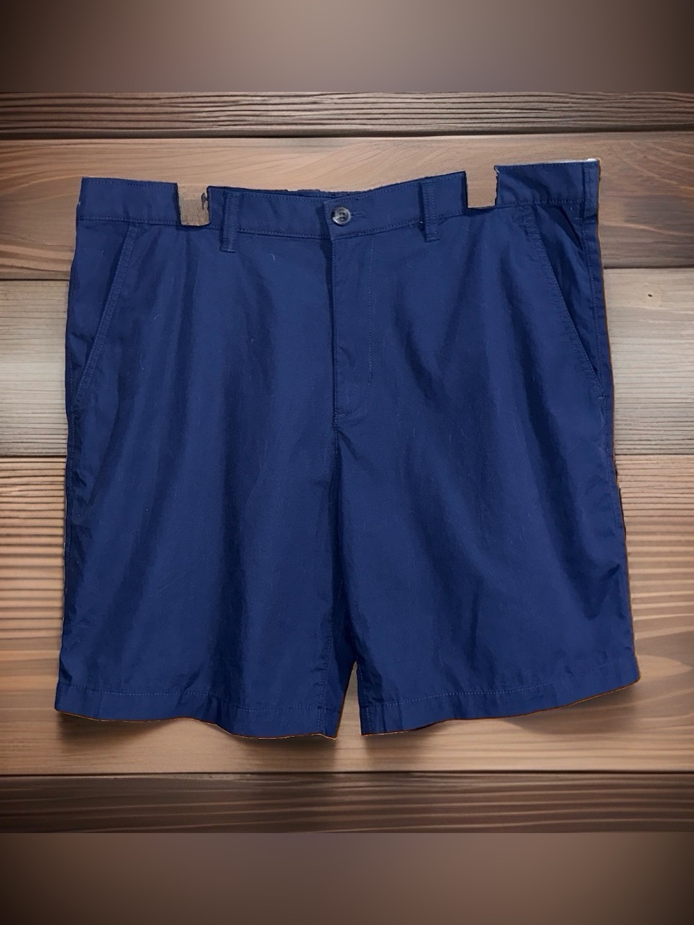 NWT Eddie Bauer Classic Mr. Camano Navy Flat-Front Men's Shorts-36